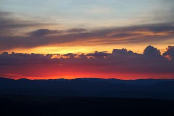 sunrise over the mountains