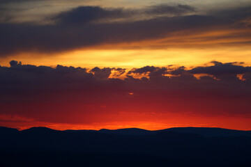 sunset in the mountains