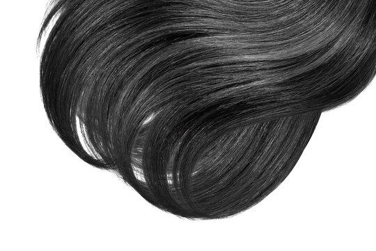 Natural hair on white background