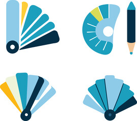 Set of flat color swatch, design icon, vector illustration.