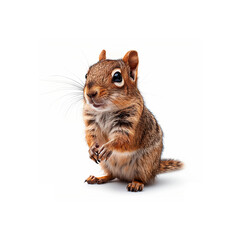 Small Squirrel Standing on Its Hind Legs. Generative AI