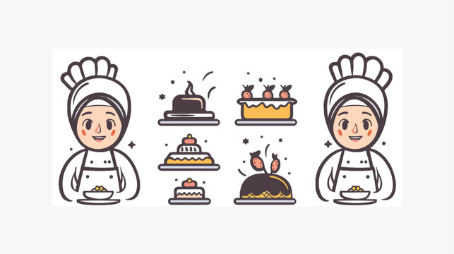 Halal homemade Bakery logo template elements with mus