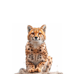 Cheetah Sitting on Top of a Rock. Generative AI