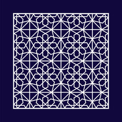 Islamic vector template decoration. Elegant arabesque in eastern style. Islam decorative symbol. Geometric floral motif for textile and fabric designs, arab holidays cards. Black, white colors