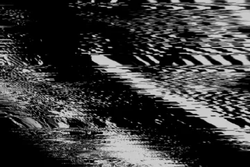Poster Glitched horizontal stripes, black background, cyber Monday banner, cyberpunk, rave, brutal grunge flyer design, copy space. Lo-fi analog technology overlay effect texture. VHS noise, glitch TV screen © Aleksandra Konoplya
