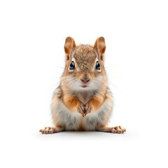 Small Squirrel Sitting on Hind Legs. Generative AI