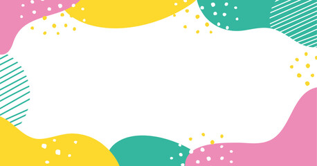 おしゃれなウェーブのフレームの幾何学パターンの背景イラスト