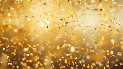 The stage with falling golden confetti creates a celebratory atmosphere