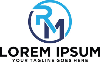 Initial RM letter Circle logo