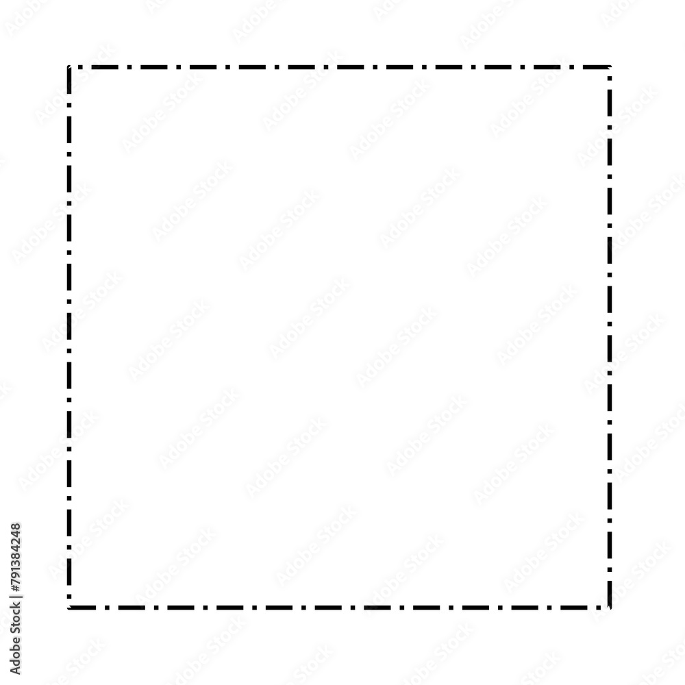 Poster realistic geometric square frame on the transparent background png file, black line element frame