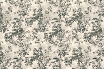 Obraz premium Toile floral pattern tapestry. Vintage botanical wallpaper pattern. Background image. Created with Generative AI technology