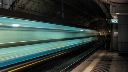 Train blur in tunnel