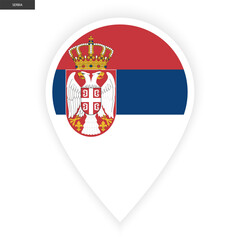 Serbia marker icon isolated on white background.