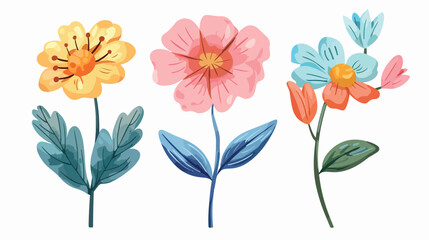 Colorful flower icon. Vector illustration. Hand drawn