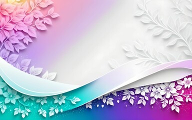 Abstract soft color holographic blurred grainy gradient banner background texture. whie flower