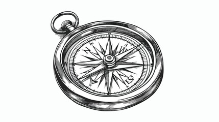 Compass isolated over white. Vector illustration of m