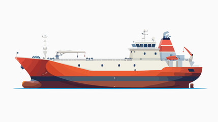 Roro carrier ship isolated. Vector flat style illustration