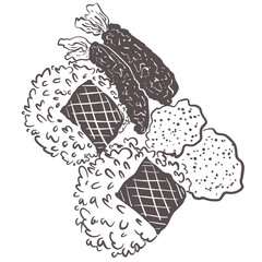 Elements illustration food color vegetable painting drawing art line rice cruise