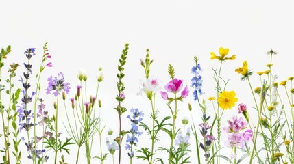 Obraz na płótnie Canvas Colorful Collection of Pressed Wild Meadow Flowers