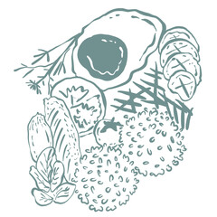 Elements illustration food color vegetable painting drawing art line rice cruise