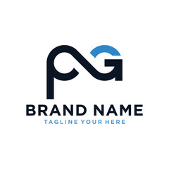 infinity letter pg logo design on a white background.
