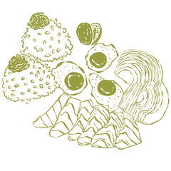 Elements illustration food color vegetable painting drawing art line rice cruise