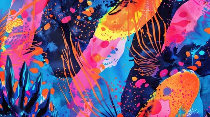 Abstract and vibrant design for textiles and patterns