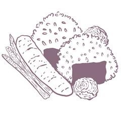 Elements illustration food color vegetable painting drawing art line rice cruise