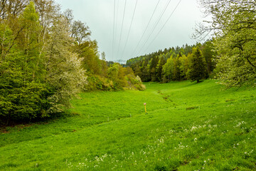 Eine kleine Wanderung auf den Höhenweg der Stadt Schmalkalden mit typischen Aprilwetter - Thüringen - Deutschland