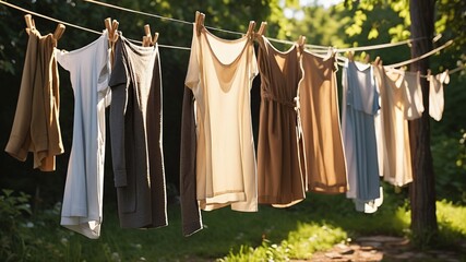 clothes hanging on a clothesline