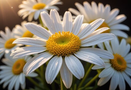 A beautiful marguerite daisy flower blooming gracefully, showcasing its delicate petals and vibrant colors