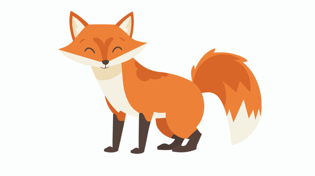 cool fox cartoon vector icon illustration Hand drawn