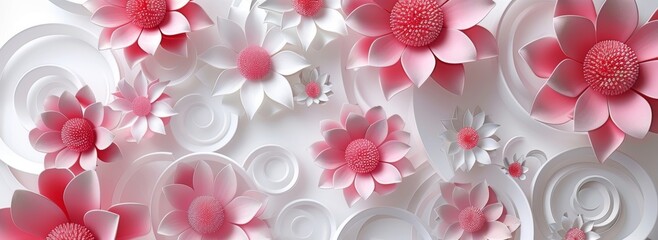 3D wallpaper background, High quality circles rendering decorative photomural wallpaper illustration, 3D flower Living room wallpaper, Generative AI