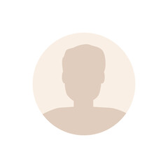 Vector flat illustration. Stylish pastel profile of a man. Avatar, user profile, person icon, silhouette, profile picture. Suitable for social media profiles, icons, screensavers and as a template.
