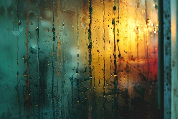 Raindrops on the window.