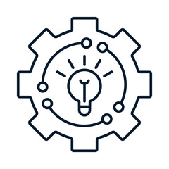 Technical electronic innovation. Vector linear icon isolated on white background.