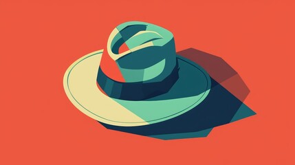 An illustration of a man s hat icon is presented in black as well as in vibrant colors like green red and blue complete with a striking shadow effect