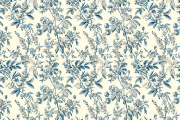 Fototapeta premium Toile floral pattern tapestry. Vintage botanical wallpaper pattern. Background image. Created with Generative AI technology