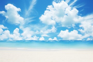 Fototapeta na wymiar Beach and tropical sea, Summer vacation background, Copy space