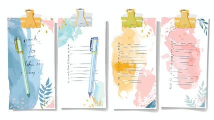 Set of Four weekly planner and todolist templates d - obrazy, fototapety, plakaty