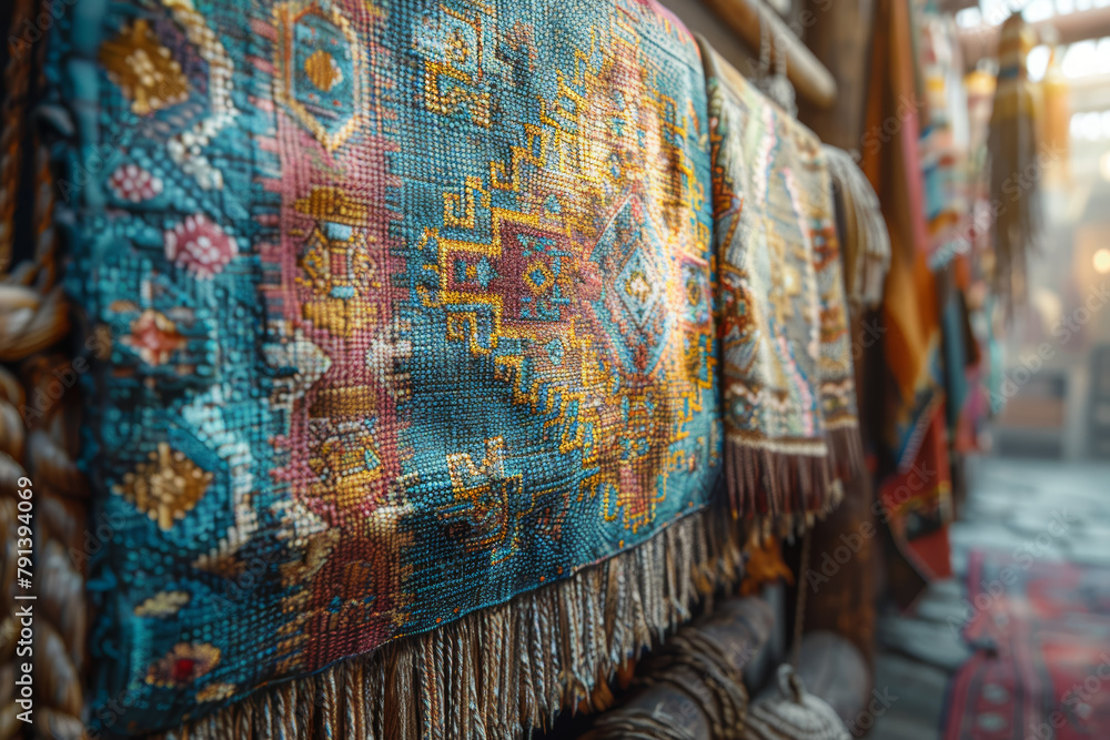 Poster a tapestry woven with threads of ambition and determination, depicting the journey towards fulfillin