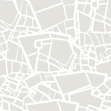 Seamless pattern of a city top view. The flooring art features a monochrome design resembling a map.