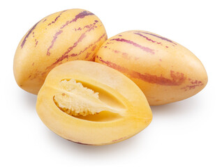 Pepino melon or pepino dulce on white background. File contains clipping path.