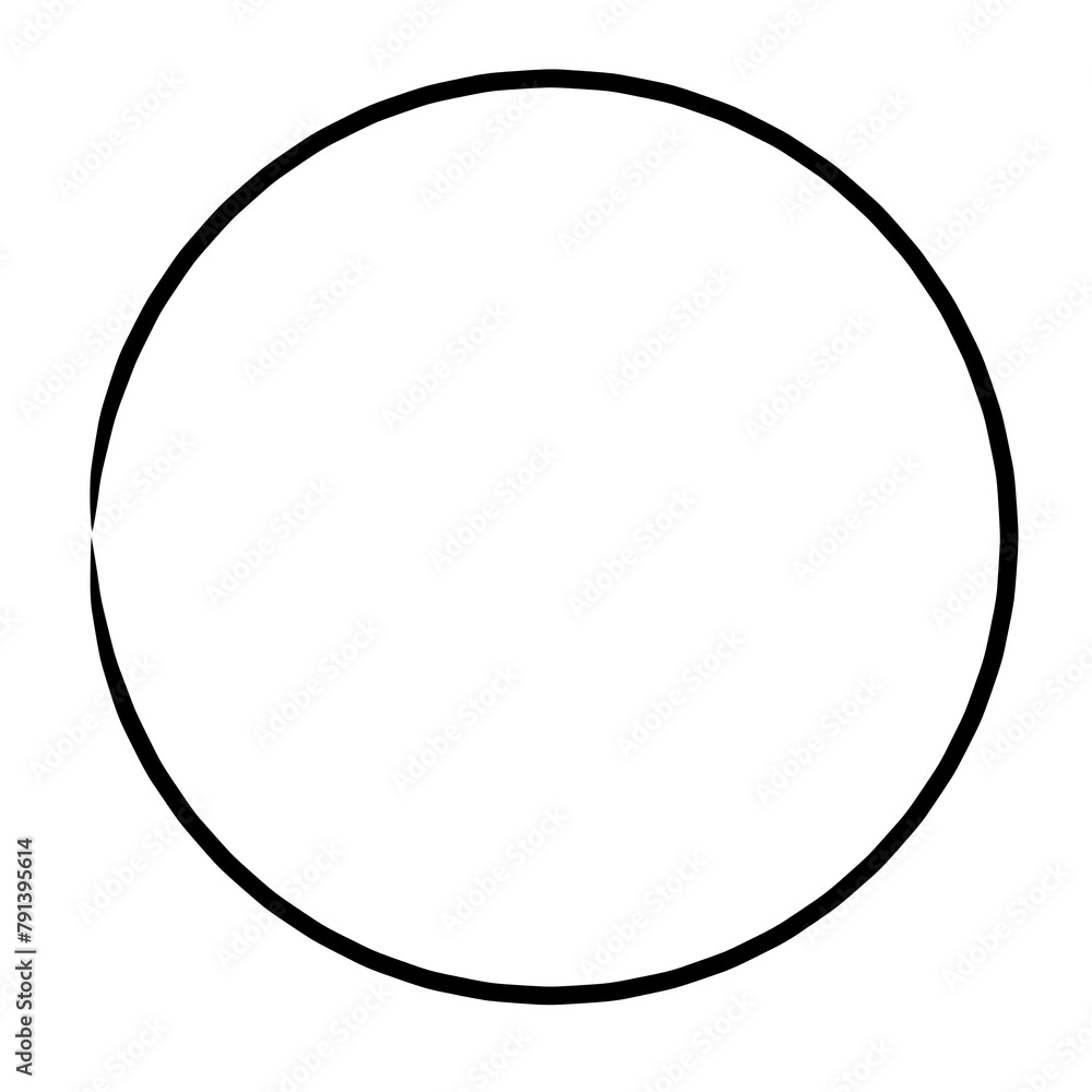Poster brush stroke frame circle design element transparent, basic shape circle frame brush stroke black