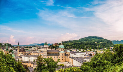 Panorama of historic city Salzburg. Austria.