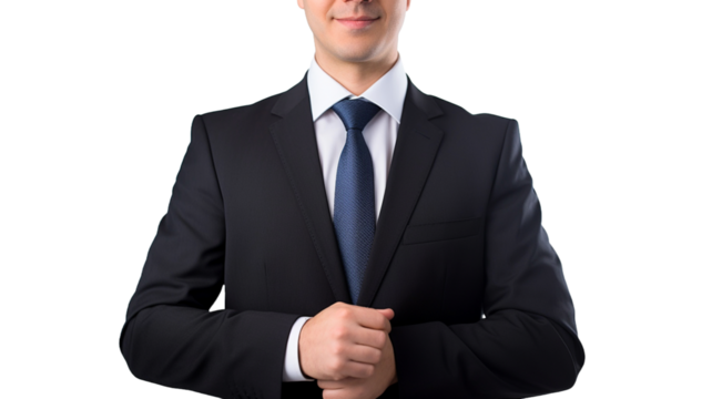 Portrait of a businessman on transparent or white background.