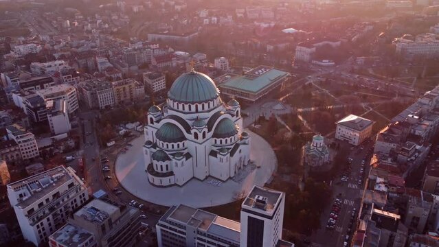 View of Saint Sava, orthodox church in Belgrade, Serbia.