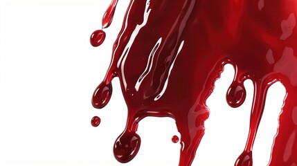 Blood Drip Isolated on White Background
