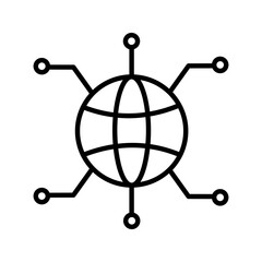 Global Technology Network Vector Icon color editable