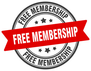 free membership stamp. free membership label on transparent background. round sign